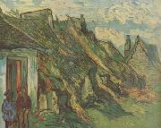 Vincent Van Gogh Thatched Sandstone Cottages in Chaponval (nn04) painting